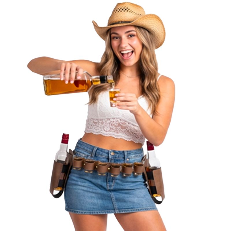 Flessenholster met 6 shotglaasjes