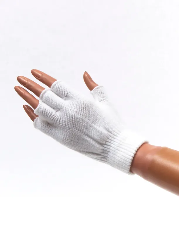 Handschoenen zonder vingers wit