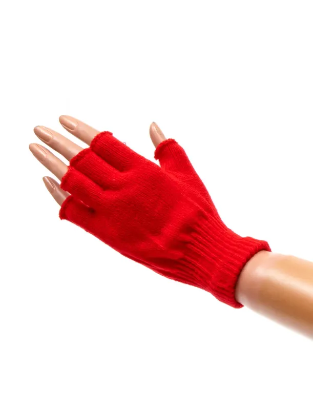 Handschoenen zonder vingers rood