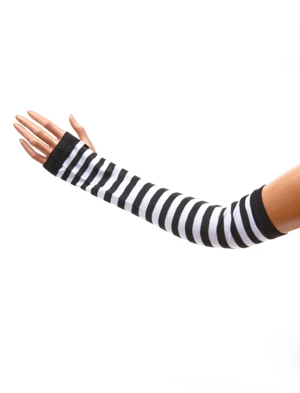 Handschoenen zonder vingers wit zwart