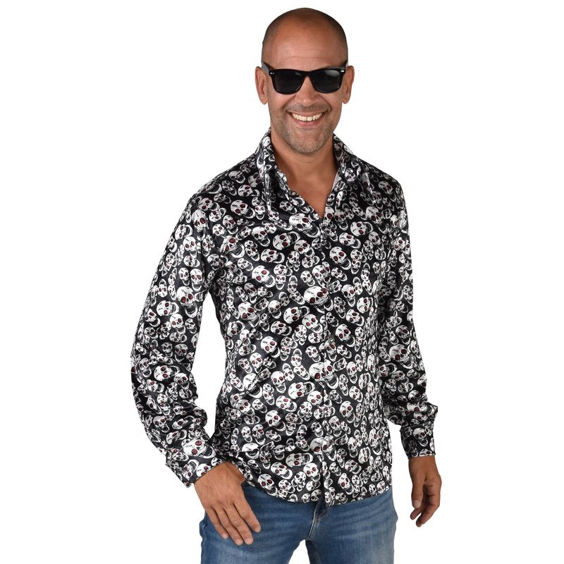 Hemd Totenköpfe Schwarz/Weiß