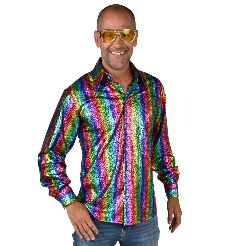 Party Hemd Hologram Rainbow