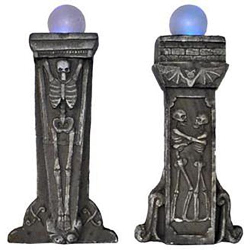 2 Grabstein Säule mit Licht