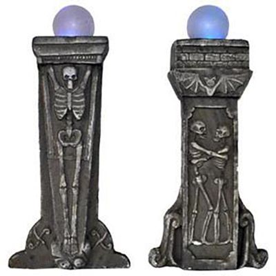 2 Grabstein Säule mit Licht
