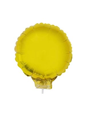 Folienballon 28cm Mit Stab Rund Gold