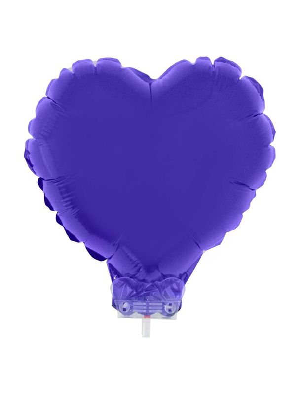 Folienballon Mit Stab Herz 28cm Purper
