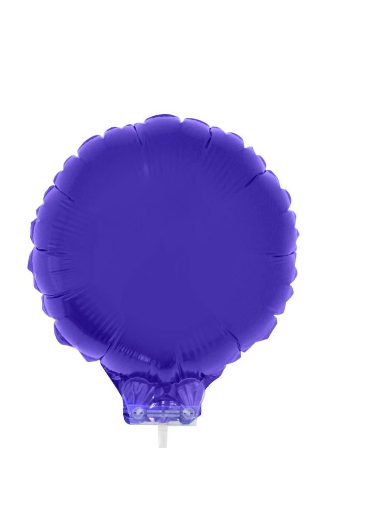 Folieballon 28cm Met Stokje Rond Paars Folieballon 28cm Met Stokje Rond Paars