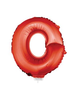 Folieballon 41cm Met Stokje Letter O Rood Folieballon 41cm Met Stokje Letter O Rood