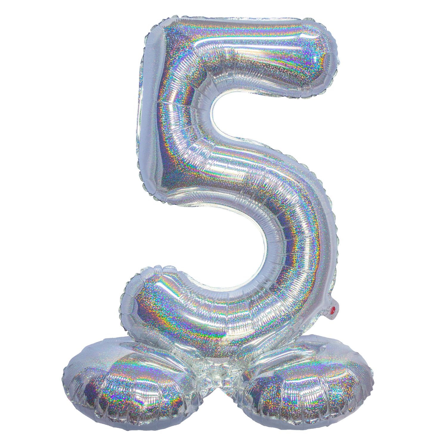 Folieballon 81cm Op Voet 5 Holografisch Zilver Folieballon 81cm Op Voet 5 Holografisch Zilver