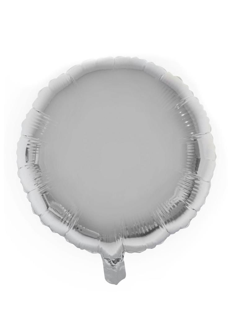Folieballon 46cm Rond Zilver Folieballon 46cm Rond Zilver