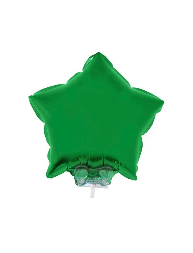 Folienballon 28cm Mit Stab Stern Grün