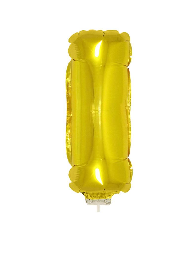 Folienballon 41cm Mit Stab Buchstabe I Gold
