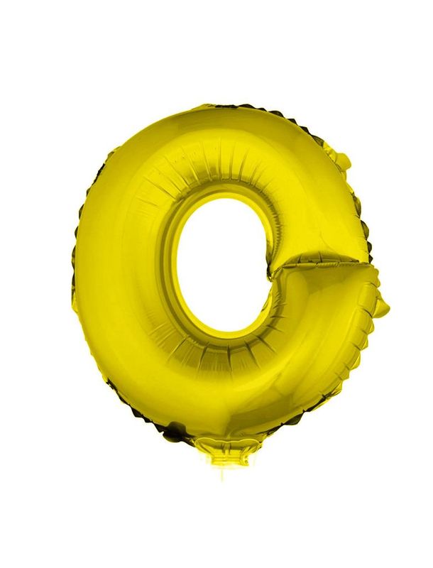 Folieballon 41cm Met Stokje Letter O Goud