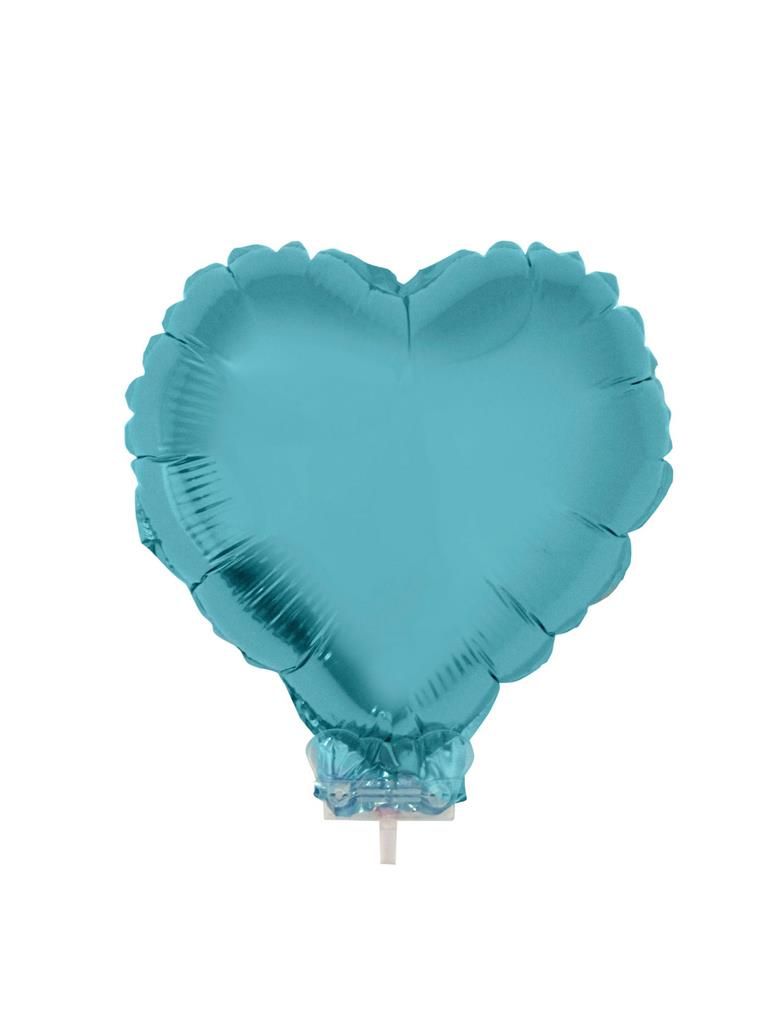 Folieballon 28cm Met Stokje Hart Lichtblauw Folieballon 28cm Met Stokje Hart Lichtblauw