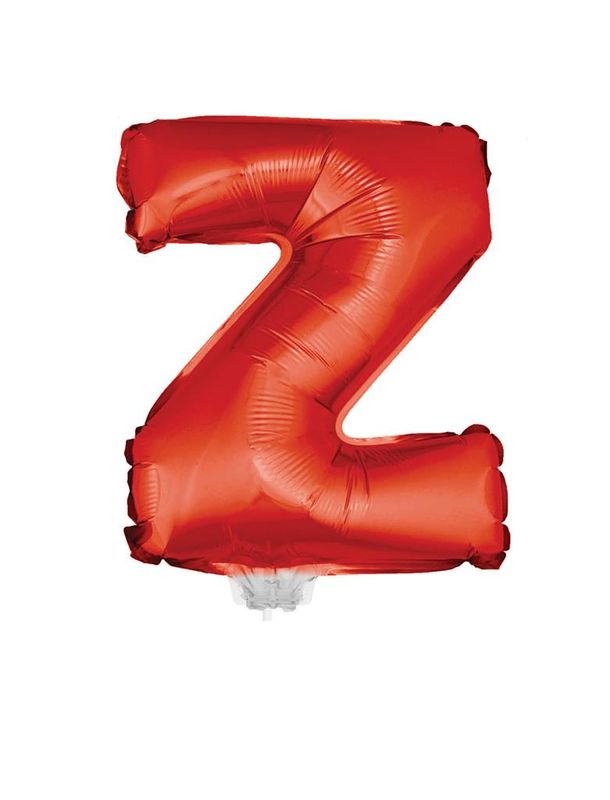 Folieballon 41cm Met Stokje Letter Z Rood