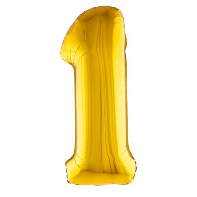 Folienballon 81cm Zahl 1 Gold