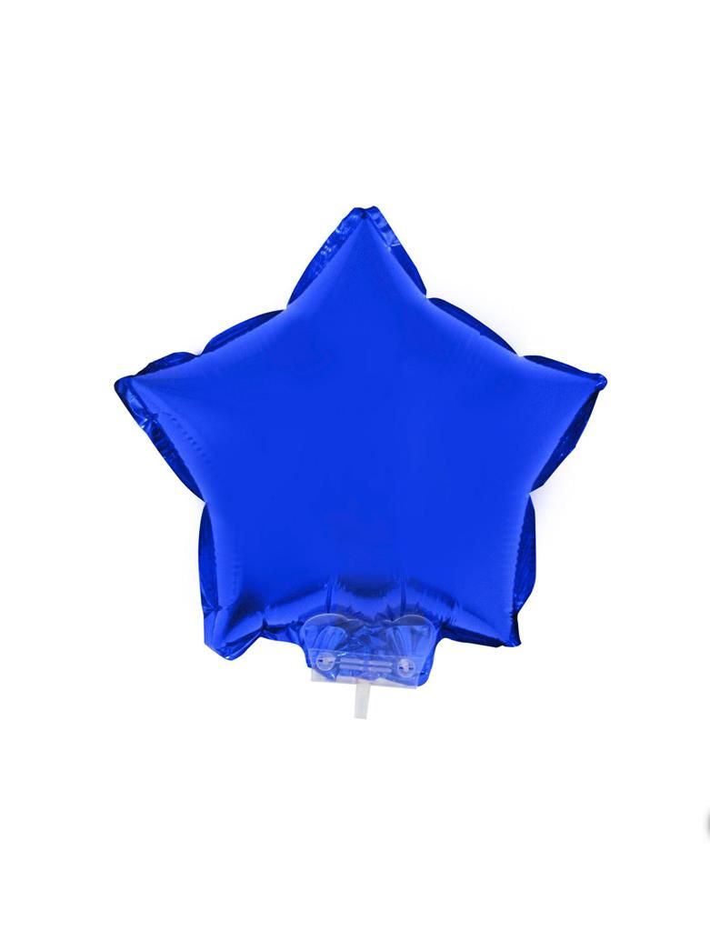 Folienballon 28cm Mit Stab Stern Dunkelblau