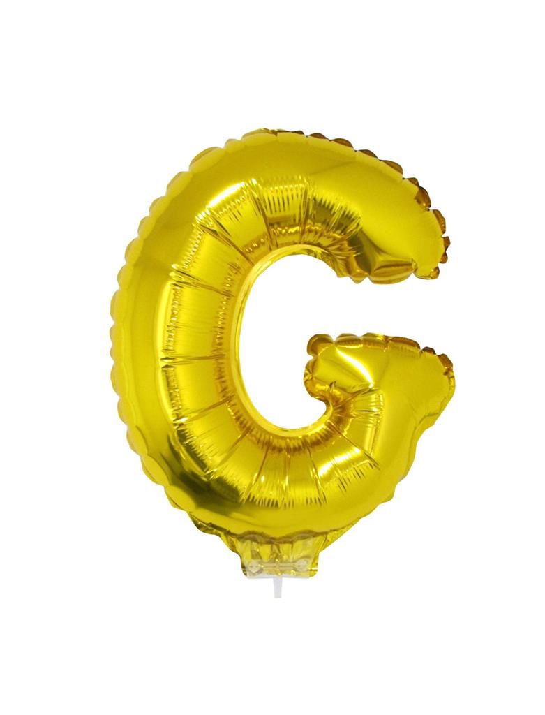 Folienballon 41cm Mit Stab Buchstabe G Gold
