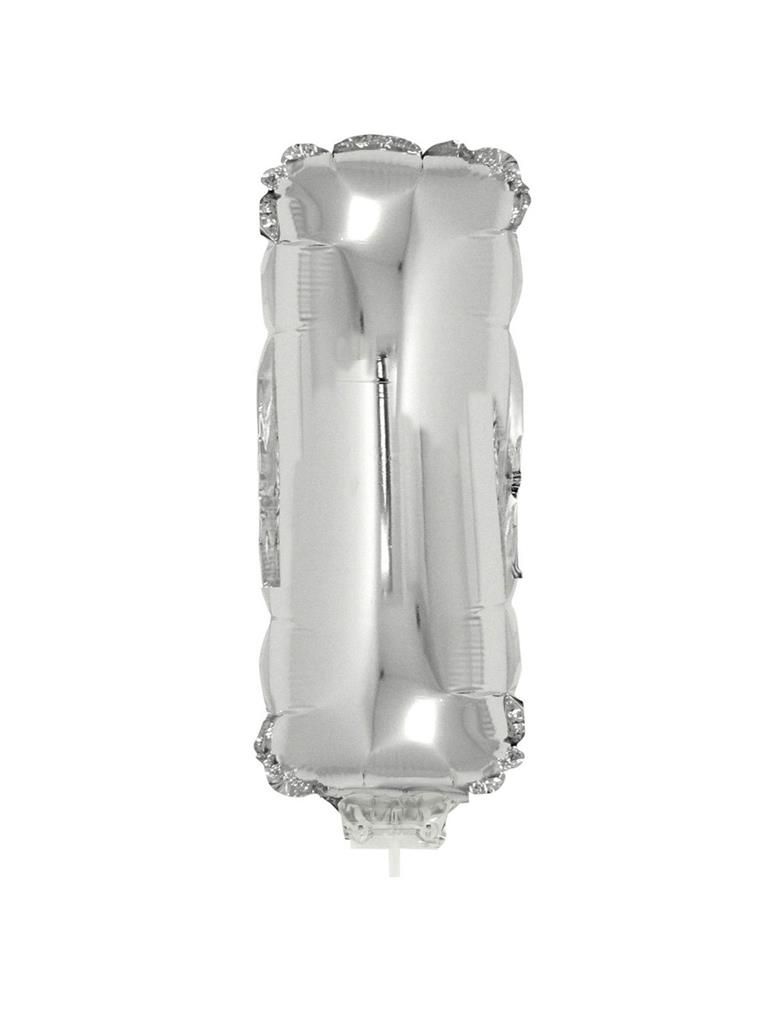 Folieballon 41cm Met Stokje Letter I Zilver