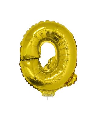 Folieballon 41cm Met Stokje Letter Q Goud