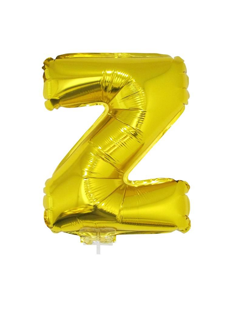 Folieballon 41cm Met Stokje Letter Z Goud