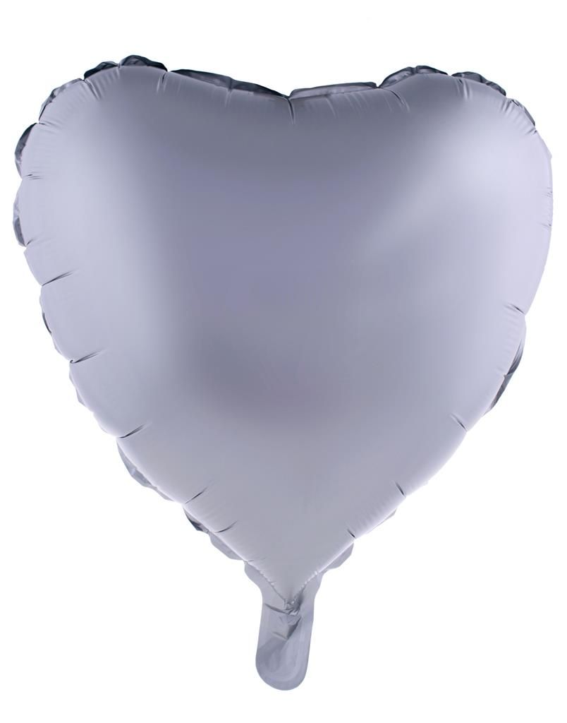 Folieballon 46cm Hart Chroom Zilver