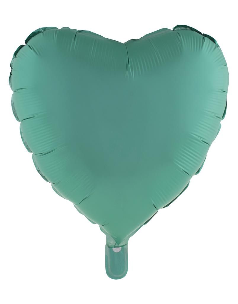 Folieballon 46cm Hart Chroom Groen Folieballon 46cm Hart Chroom Groen