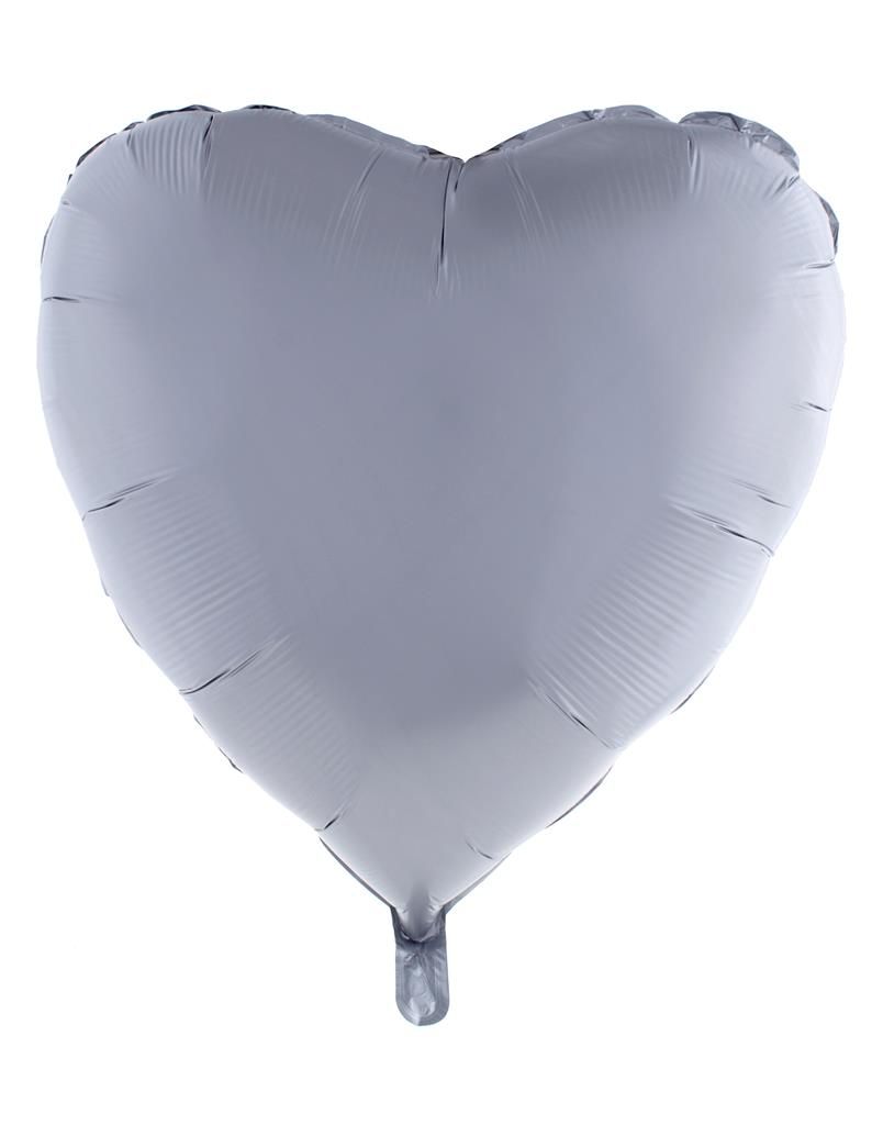 Folieballon 76cm Hart Chroom Zilver