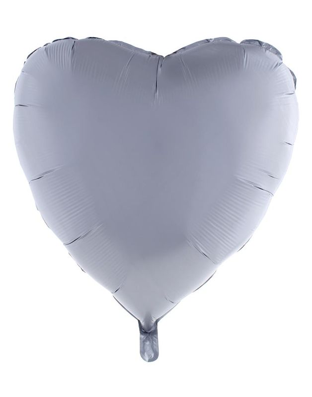 Folienballon 76cm Herz Chrome Silber
