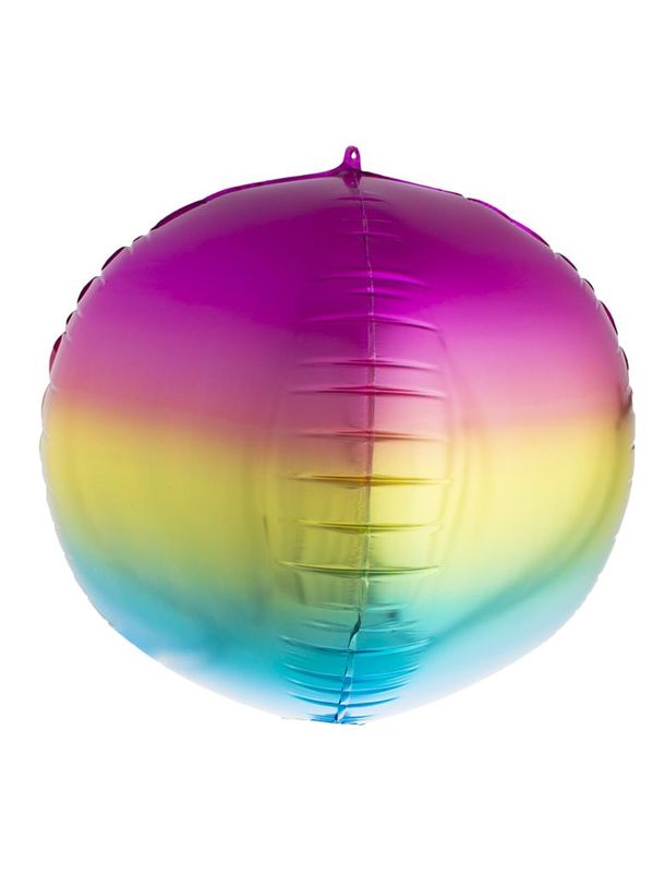 Folieballon 46cm 3D Bol Regenboog