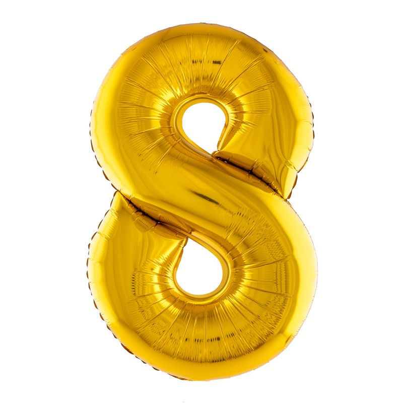 Folieballon 81cm Cijfer 8 Goud Folieballon 81cm Cijfer 8 Goud