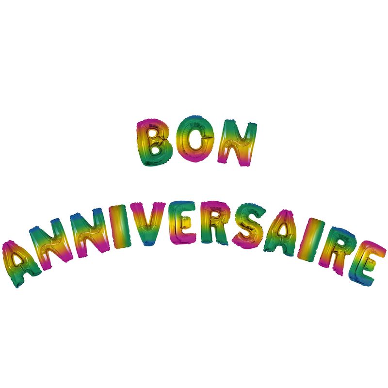 Ballonnenset Bon Anniversaire Regenboog Ballonnenset Bon Anniversaire Regenboog