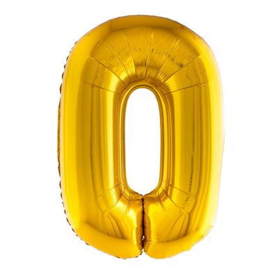 Folienballon 81cm Zahl 0 Gold
