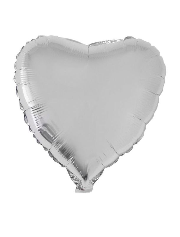 Folienballon 46cm Herz Silber