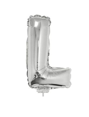 Folieballon 41cm Met Stokje Letter L Zilver