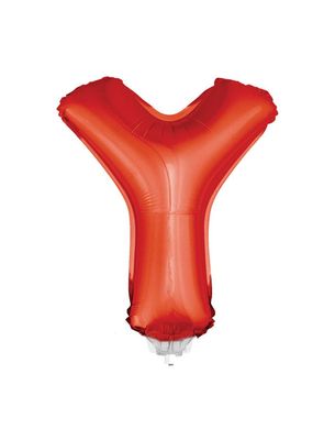 Folieballon 41cm Met Stokje Letter Y Rood Folieballon 41cm Met Stokje Letter Y Rood