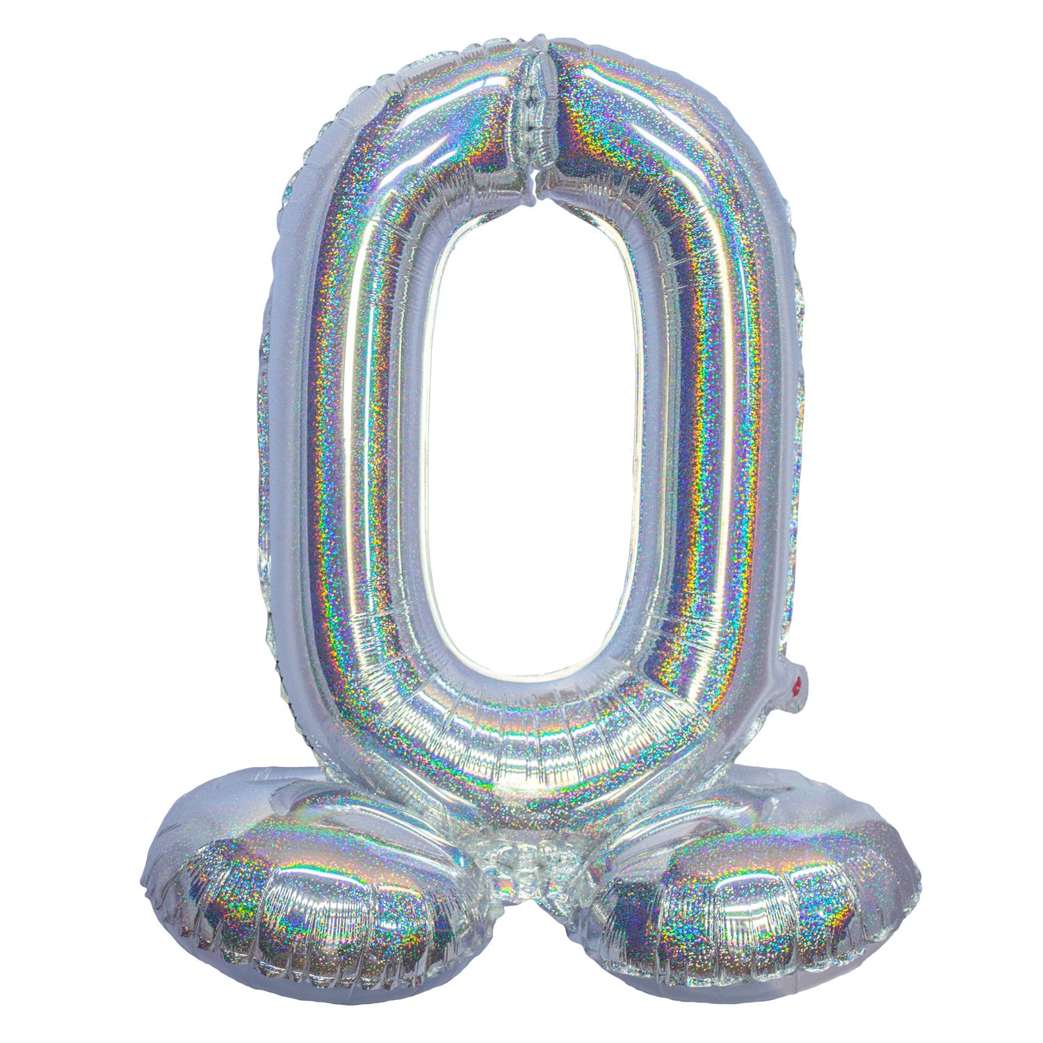 Folieballon 81cm Op Voet 0 Holografisch Zilver