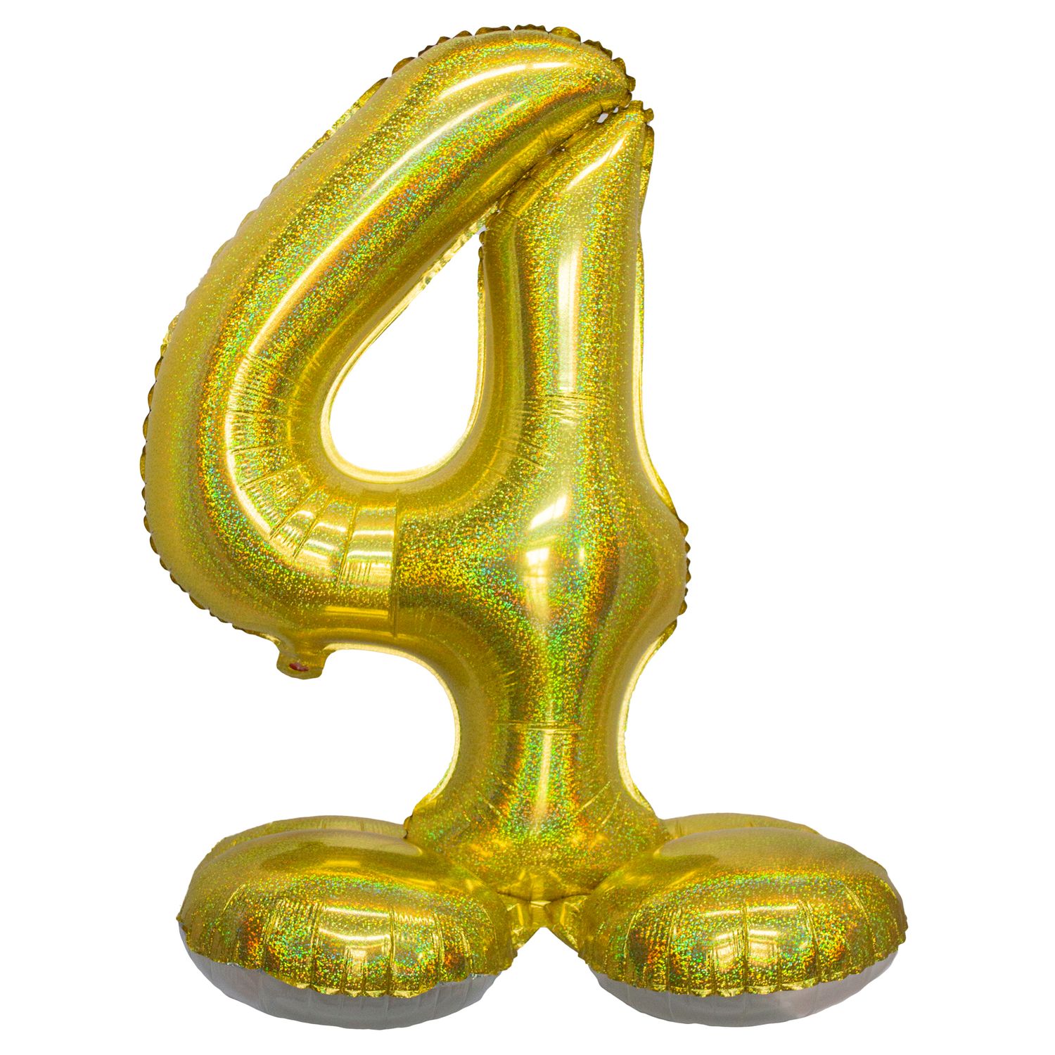 Folienballon 81cm Stehend 4 Holographisch Gold