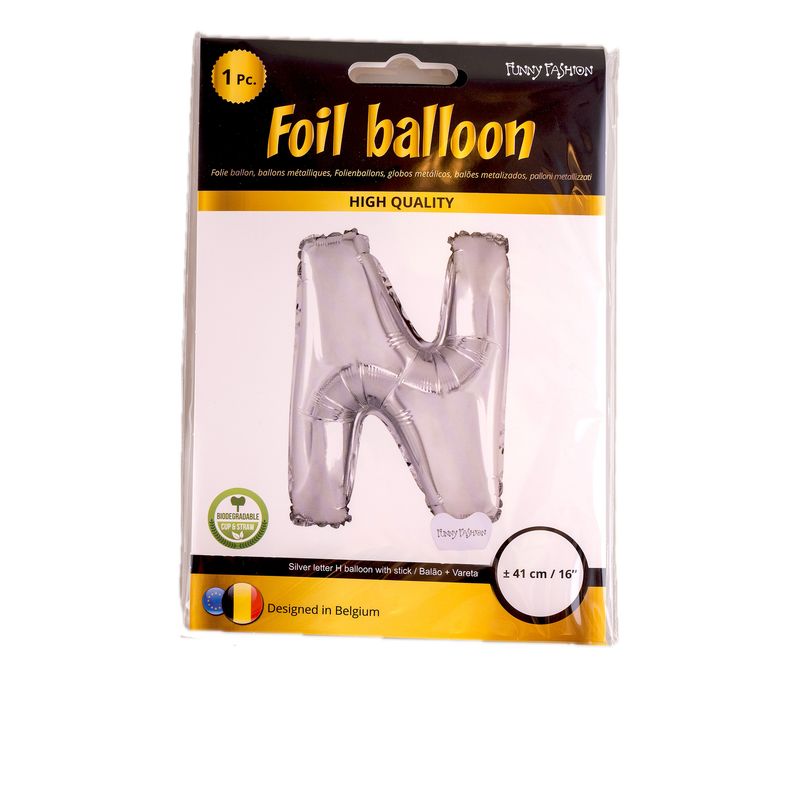 Folienballon 41cm Mit Stab Buchstabe N Silber