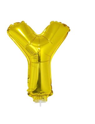 Folieballon 41cm Met Stokje Letter Y Goud