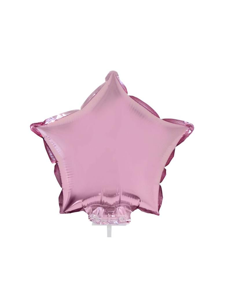 Folieballon 28cm Met Stokje Ster Roze