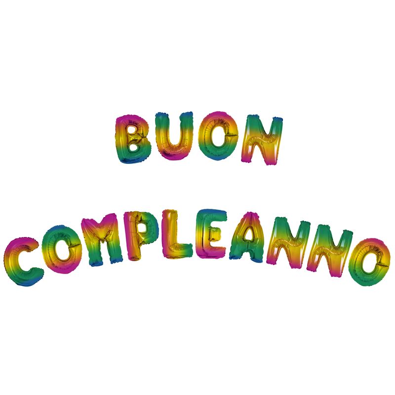 Ballonnenset Buon Compleanno Regenboog Ballonnenset Buon Compleanno Regenboog