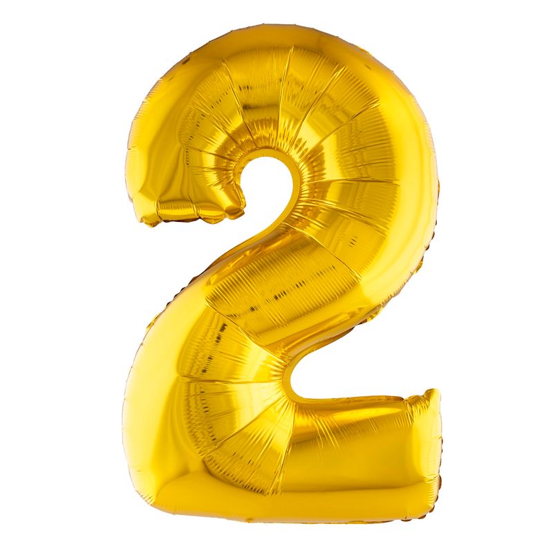Folieballon 81cm Cijfer 2 Goud Folieballon 81cm Cijfer 2 Goud