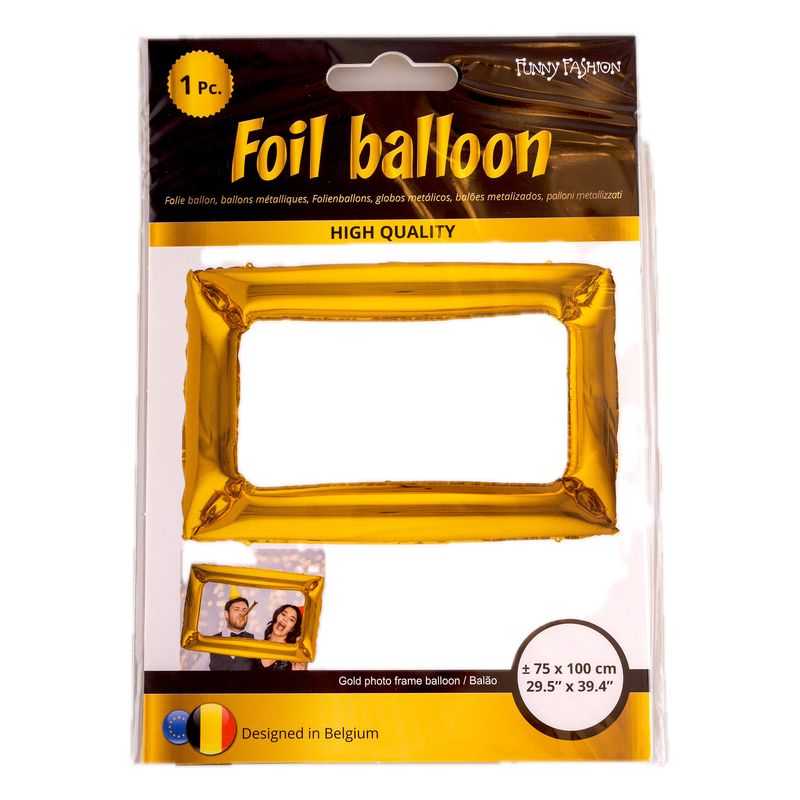 Folienballon Fotorahmen Gold 75cm x 100cm