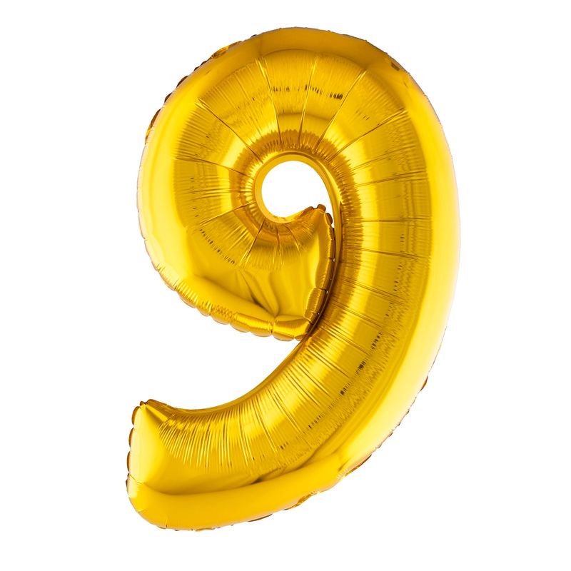 Folieballon 81cm Cijfer 9 Goud Folieballon 81cm Cijfer 9 Goud