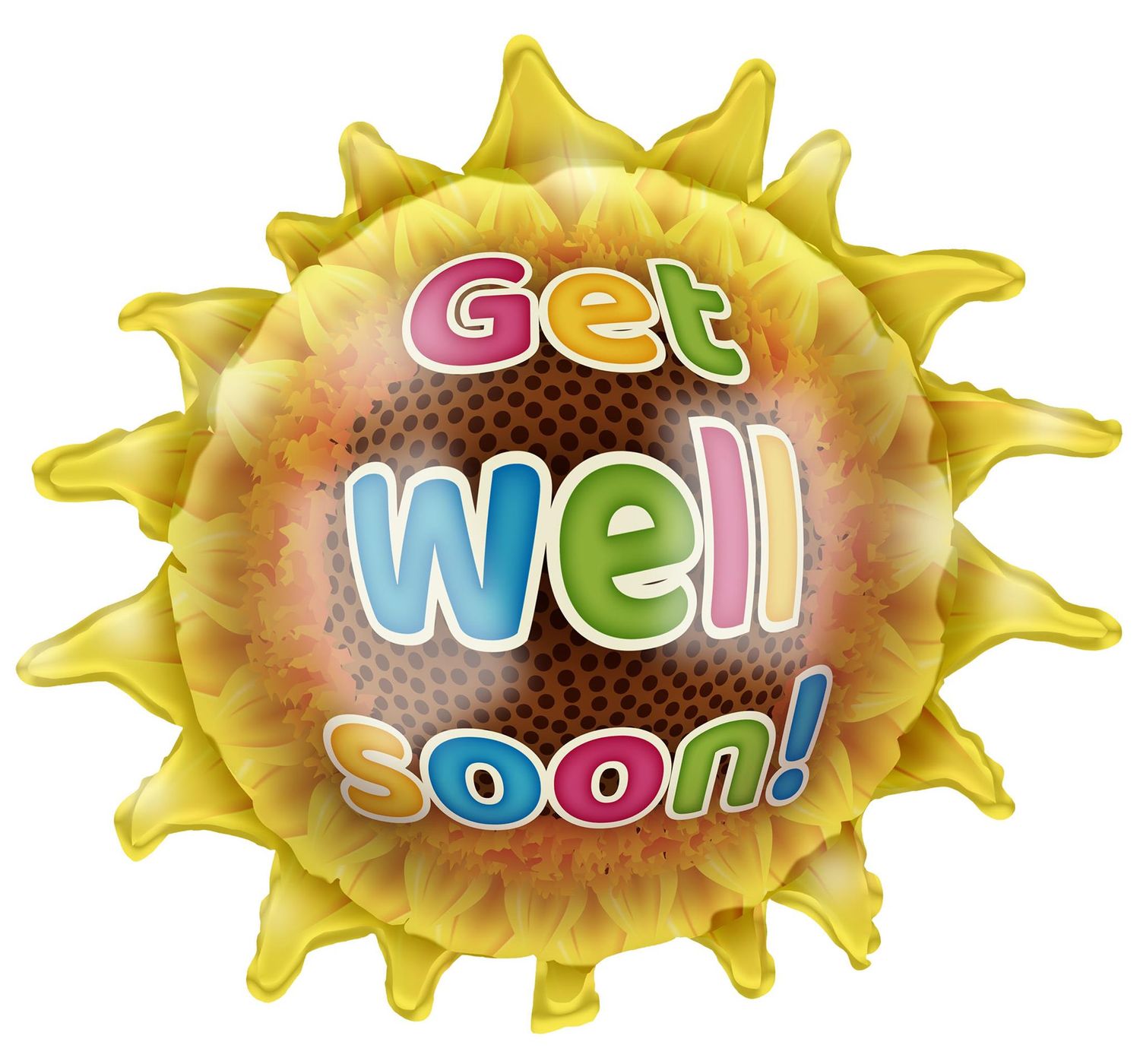 Folienballon 65cm Sonnenblume Get Well Soon Folienballon 65cm Sonnenblume Get Well Soon