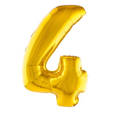 Folienballon 81cm Zahl 4 Gold