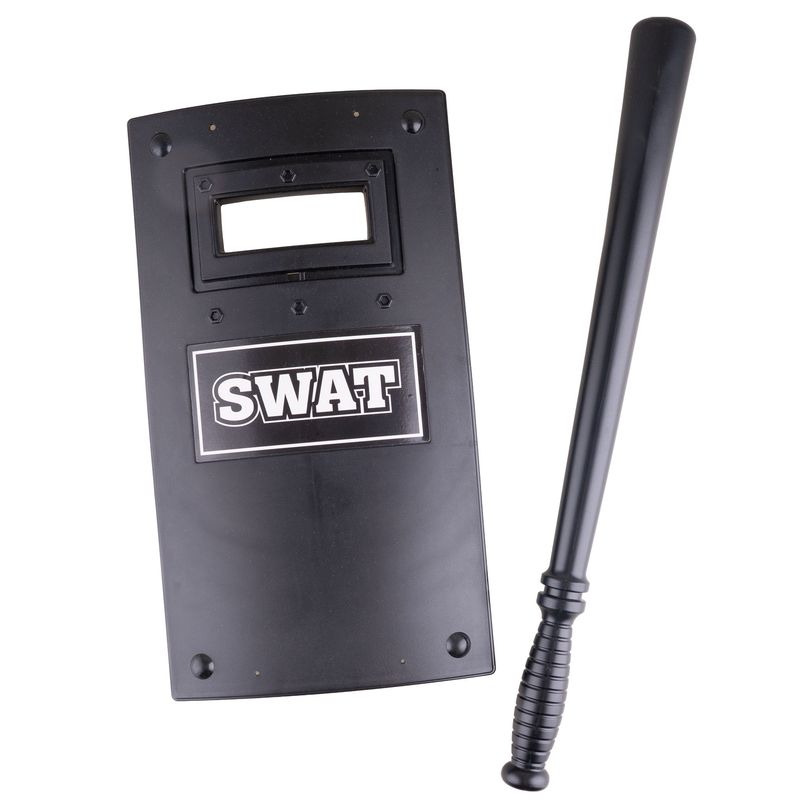 SWAT Schild mit Schlagstock