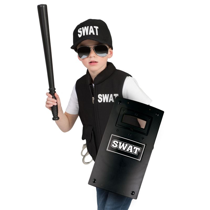 SWAT Schild mit Schlagstock
