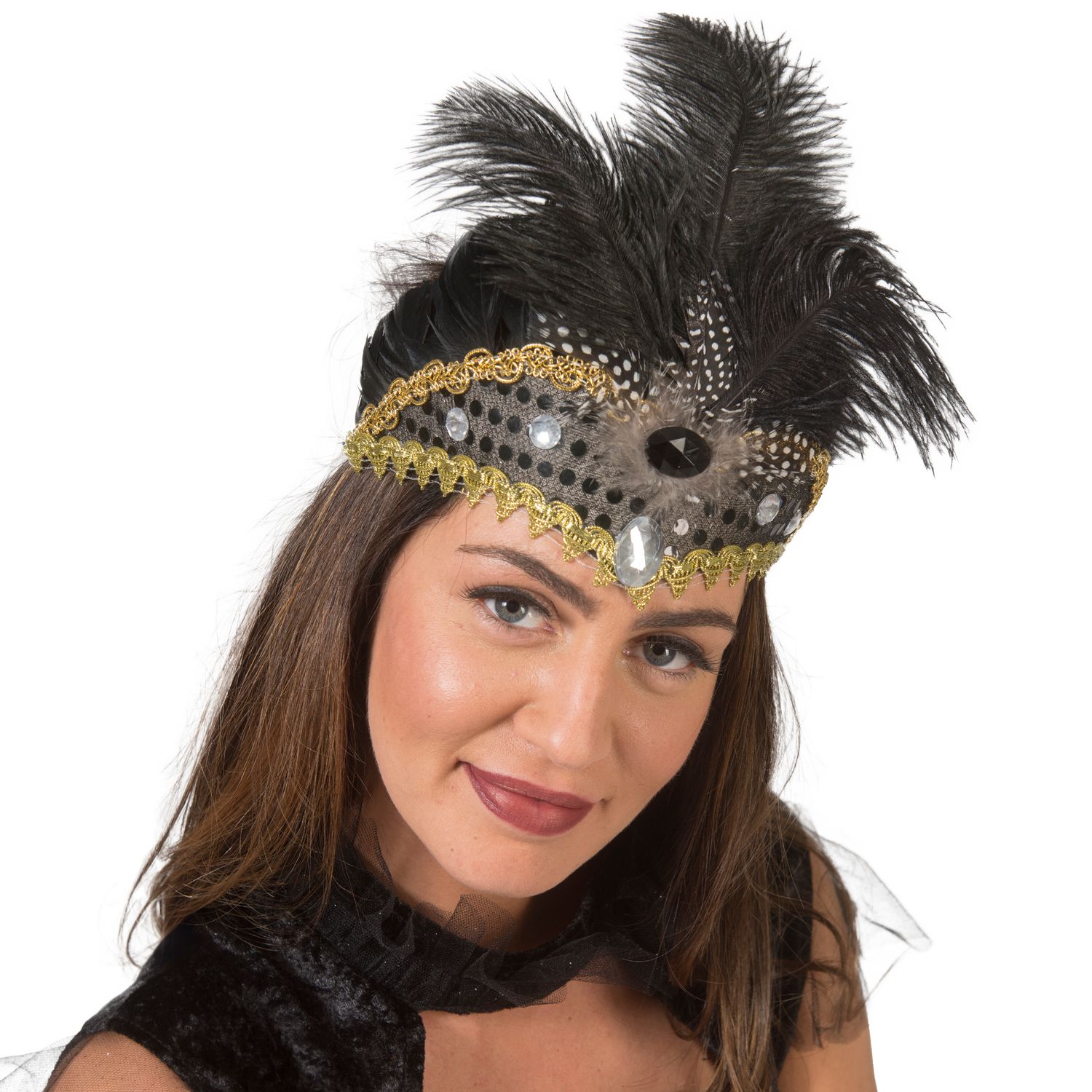 Stirnband Mit Schwarzen Federn